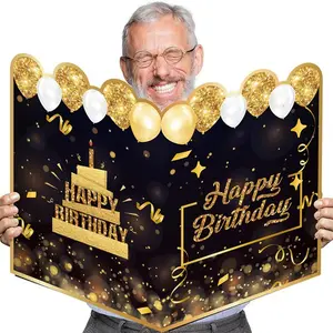 Gold Giant Birthday Guest Book Memorial Greeting Card, Large Party Invitation Tracker, Unique Celebration Keepsake