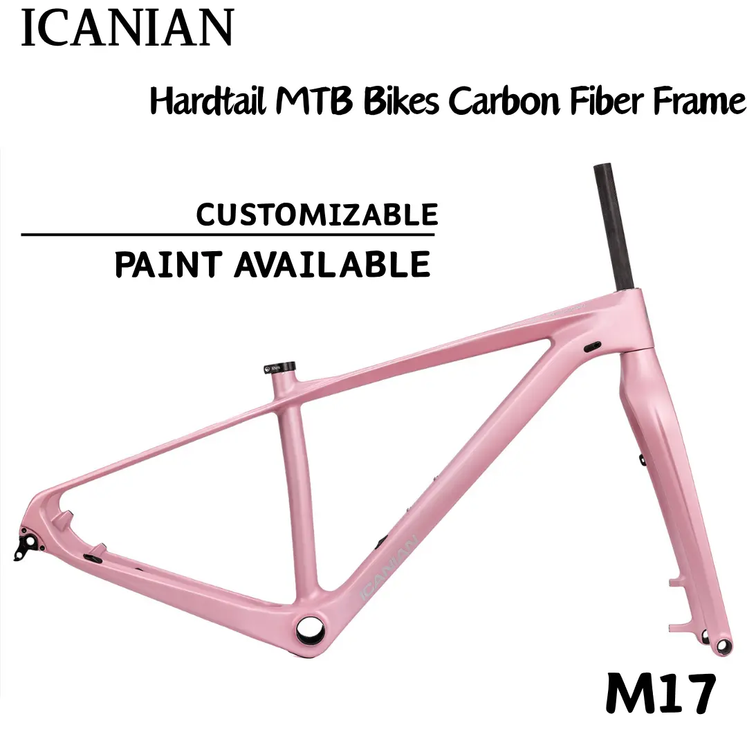 Lightweight Carbon Fiber MTB Bike Frame 15-inch 19-inch XC Hardtail Design Disc Brake Compatible Internal Cable Routing Off Cyclist Gear, Mountain Bike, Disc Brakes