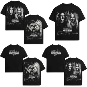 [Collection] Stephanie Vaquer vs Liv Morgan WrestleMania 42 Inspired Vintage Wrestling Graphic T Shirt Retro Face Off Tee Oversized Heavyweight Cotton Streetwear Black White Gothic Style Female Wrestling Fan Apparel Unisex Casual Outfit Gift