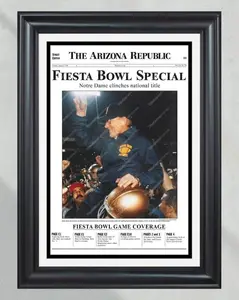 1988 Notre Dame Fighting Irish NCAA National Champions Unframed Poster - Lou Holtz Era Front Page Newspaper Print - College Football History Wall Art - Retro Irish Decor