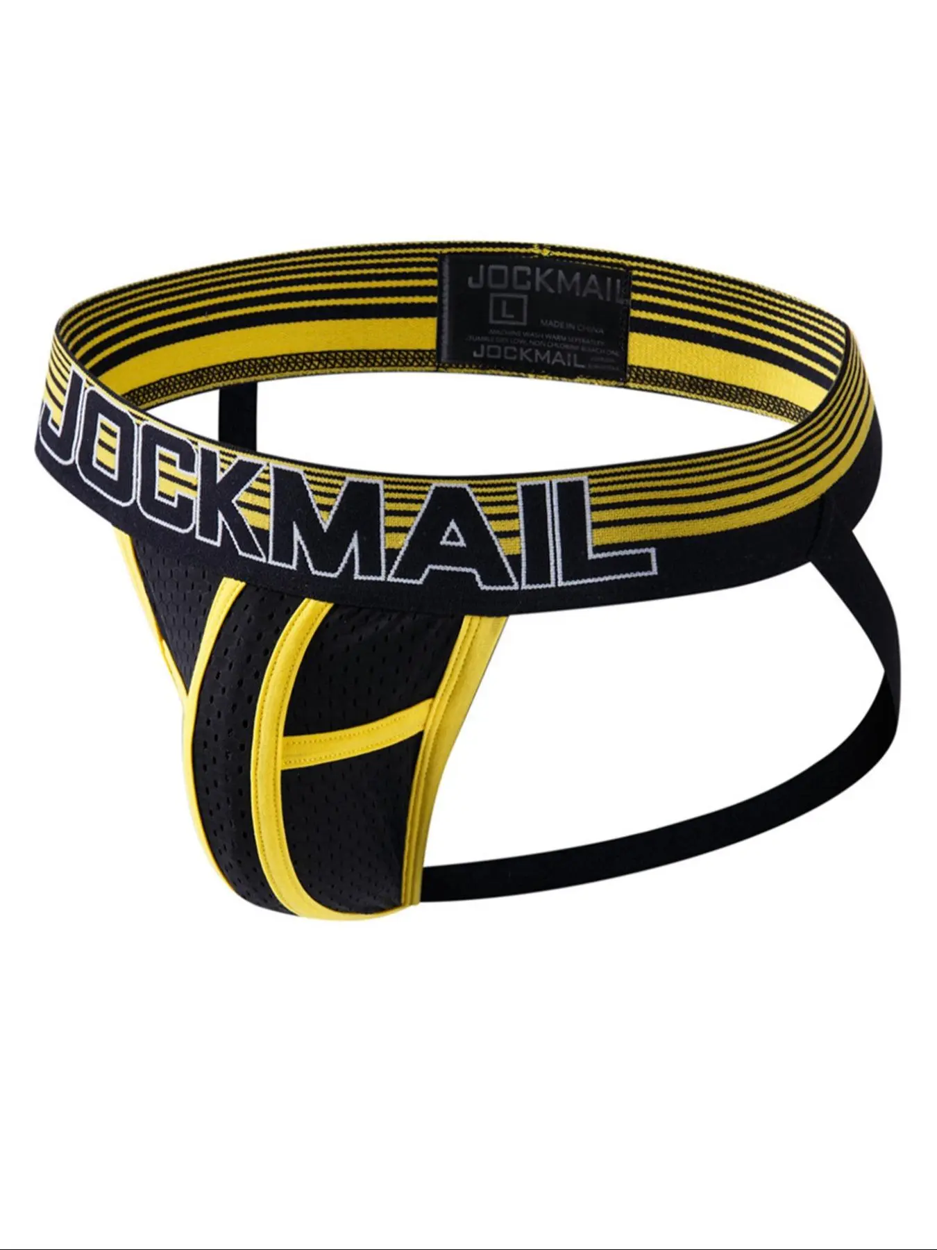 LGBTQ+ Men's Sexy Letter Tape Contrast Binding Jockstrap, Breathable Comfortable Drop Waist Thong for Daily Wear, Sexy Menswear Underwear, Fashion Men's Underwear for All Seasons, Soft Comfy Brief, Breathable Undergarments