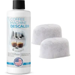 Compatible Descaling Solution (1 Bottle, 2 Uses Plus 2 Filters) - Universal Descaler Cleaner Concentrate Kit For  1.0 & 2.0 K-Cup Pod Machines and Espresso Machines