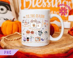 [ Sale Up To 35% ] Retro Halloween mug, Spooky mug, Tis The Season Halloween mug, Cute Ghost, Trendy Pumpkin mug, Witchy mug