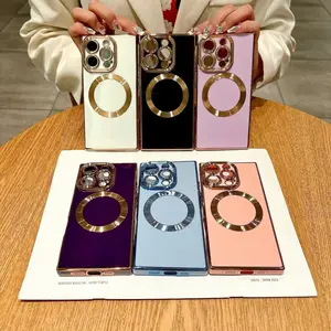 Luxury Aesthetic Magnetic Phone Case, Anti-drop Cellphone Protective Case, Shockproof Mobile Phone Cover for iPhone 11 12 13 14 15 Pro Max, Casing, Protector, Smartphone, Multicolor, Protection