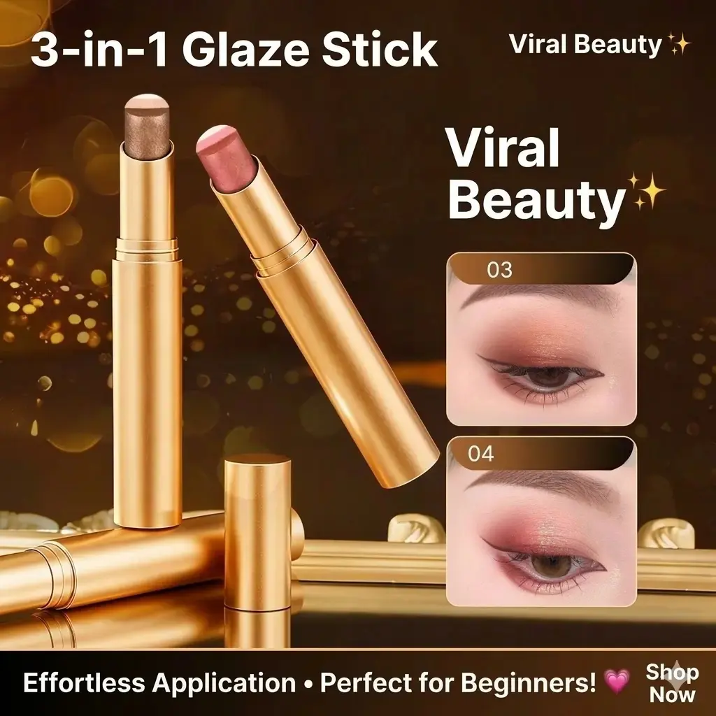 Buy 1 get 3 free --3 Color Eyeshadow Stick，New Long Lasting & Waterproof Creamy Eye Shadow，Portable Glitter shadow for Women，Smudge-Proof Long Lasting，Shimmer shadow for Day and Night