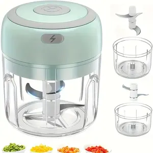Electric Meat Grinder, Vegetable Chopper, Garlic Slicer, USB Rechargeable Mini Food Processor, Strong Small Kitchen Appliance