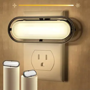 Night Light Plug in, Vintage Night Light Dusk to Dawn Sensor[2 Pack], Adjustable Brightness 0-100LM, Soft White 3000K, Farmhouse Rustic Home Decor Nightlight for Hallway Bedroom Stairway Kids