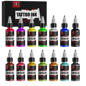 DM Tattoo Ink 15ml 14 Colors Kit Professional Tattoo ink for Body Art Natural Plant Micro Pigment Permanent Tattoo Ink For Body Art Paint