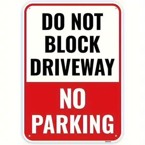 Vintage No Parking Do Not Driveway Sign Heavy Duty Aluminum Outdoor Warning Sign with Large Lettering Retro Wall Mounted Driveway Sign Suitable for Home Business Holidays