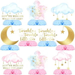 Twinkle Twinkle Little Star Shower Table Centerpieces – 10PCS Gender Reveal Decorations for Boy or Girl, Star Moon Cloud What Will You Be Party Decor