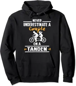 Tandem Bike Cycling Two Person Bicycle Couple Biking Pullover Hoodie - Alizejaqua Shop 82B0949JYR41