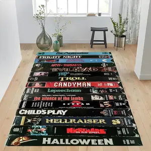 VHS Rug,Retro Movies,Video Rug,NostalgicRetro Style Rug,Horror Movie Rug,Video Theme Rug,VHS Films,Horror Film Rug,Movie Rug,Popular Rug,Rug