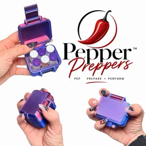 PepperPreppersTM 3ML Peptide Storage Case - Midnight Rain Color - 6 Vial Slot Organizer, Fits 6 3ml Bottles, Ideal for Fridge or Travel