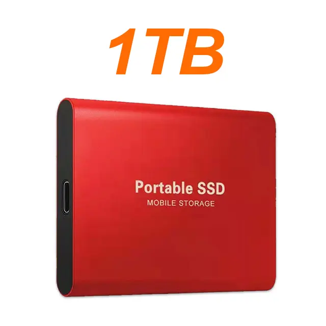 Aluminum Alloy Portable SSD - 1TB/2TB Options, USB3.2 & Type-C High-Speed External Drive, Quiet Operation, 7.5*5.5*1cm, exFAT Format, Android/PC/Mac Daily File Backup & Data Transfer Storage, Laptop, Smartphone, Computer Accessories, Type-C Interface