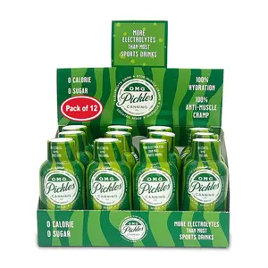 OMG Pickles Dill Pickle Juice Shots 2oz 12 Pack Natural Tangy Electrolyte Beverage for Hydration & Active Lifestyles 0 Calorie 0 Sugar