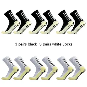 Lpxpass Unisex Adults' Athletic Grip Socks (3/6/10 Pairs) - Breathable, Cushioned, Non-Slip Silicone, All Seasons, Grip Socks for Soccer, Training & Running