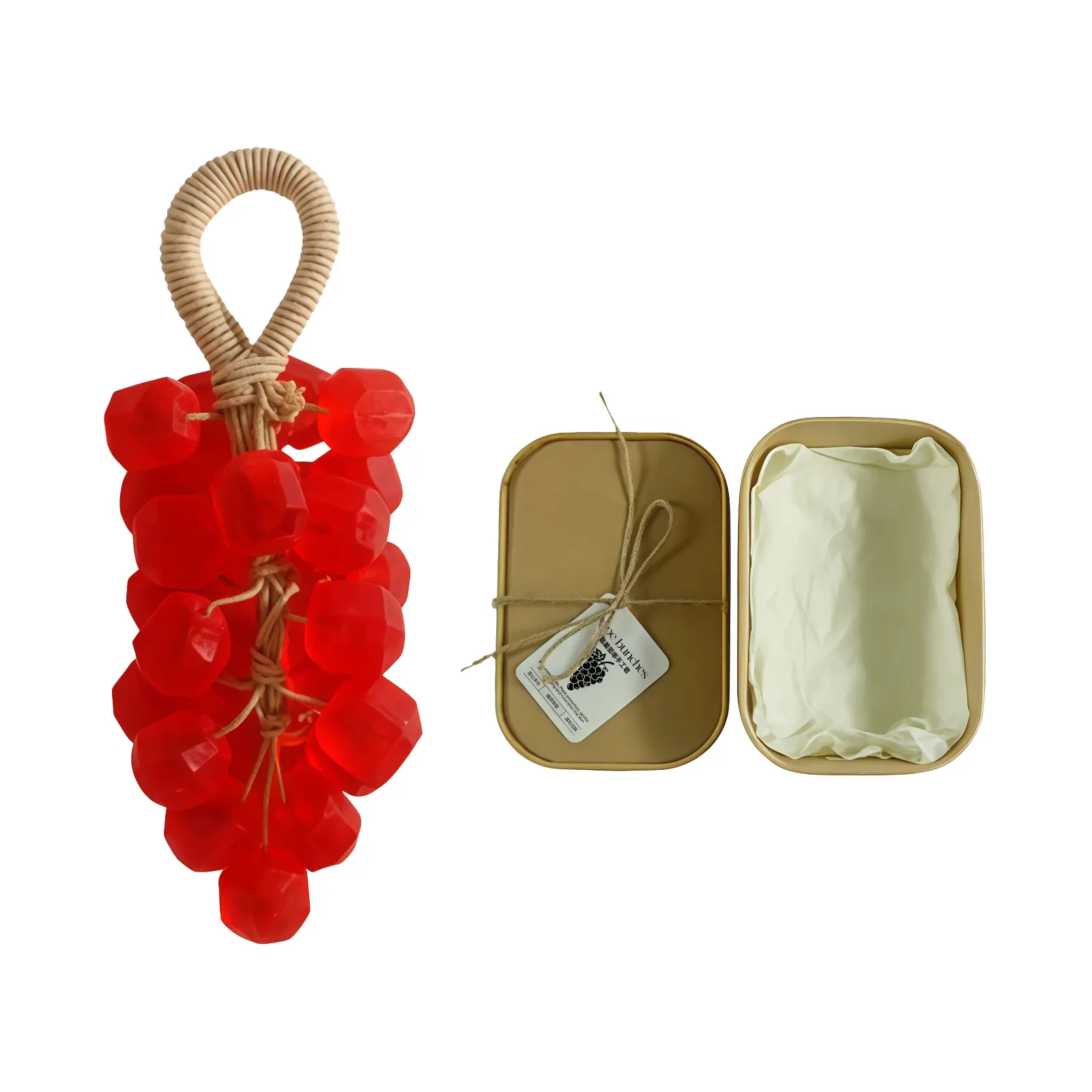 Gemstone Soap Gift Box, Hydrating Solid Cleanser with Rose & Grape, a Skin-Friendly Bar for Soothing Hand Care & Body Moisture