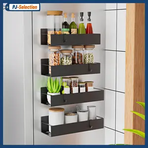 Magnetic Spice Rack for Refrigerator, Magnetic Spice Storage Rack Organizer for Fridge,Magnetic Shelf with Paper Towel Holder, Moveable Kitchen Refrigerator Seasoning Storage Rack Fridge Magnet Organizer, Kitchen Gadgets for Refrigerator, Microwave