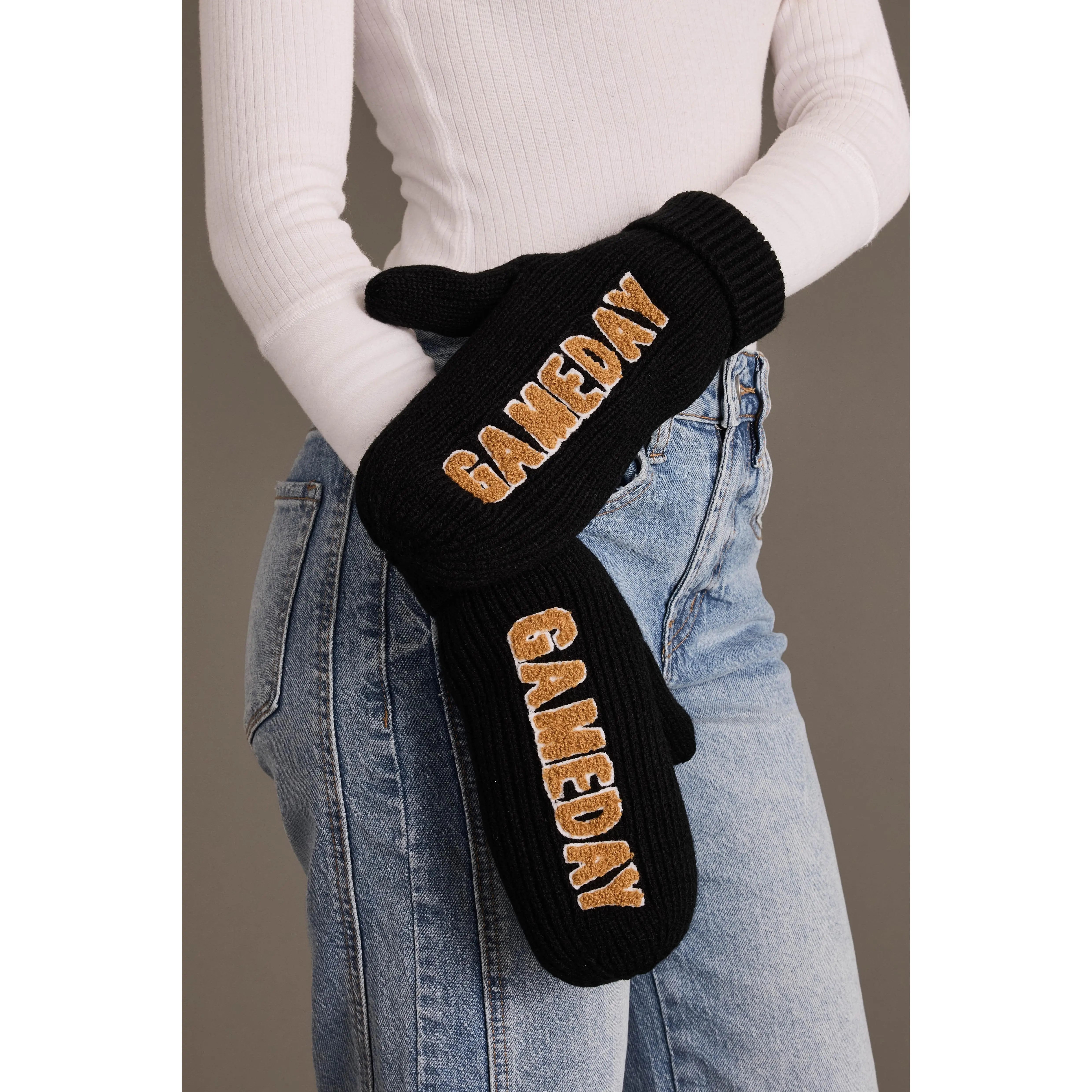 Black & Tan Game Day Mittens