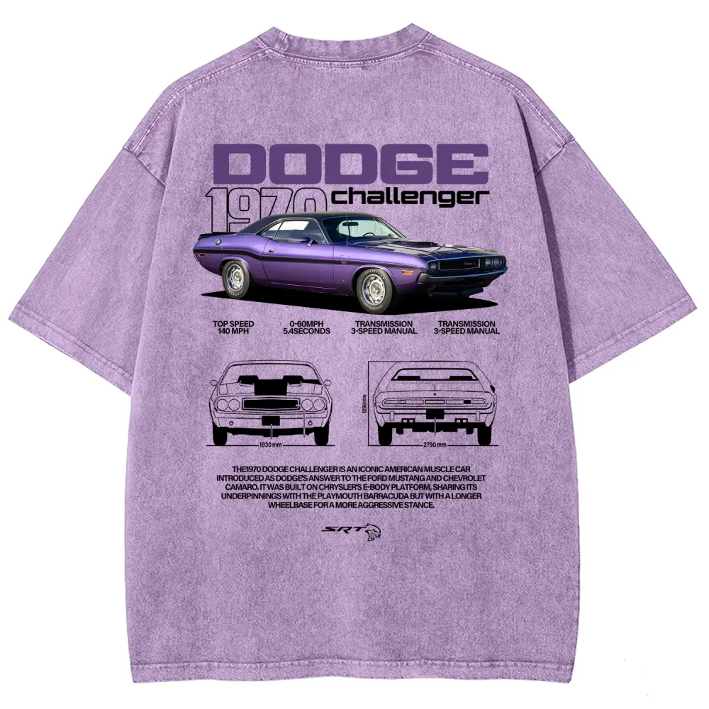 Challenger 1970 Muscle Car Graphic Tees Men's T Shirts Graphic Tee T Shirts Funny Graphic Tee Good Graphic Washed Tees Men's Graphic Tees Streetwear Outfits Men Vacation Outfits Oversized Tshirt Men