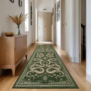 Snake Print Rug Washable Animal Print Rug with Non-slip Backing Low Pile Non-linting Rug for Bedroom Living Room Office