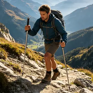 32in-stainless steel hiking poles. Telescopic hiking stick, Telescopic hiking pole, Anti-slip design, Easy to store, tools suitable for camping, Hiking, outdoor activities, and vehicles