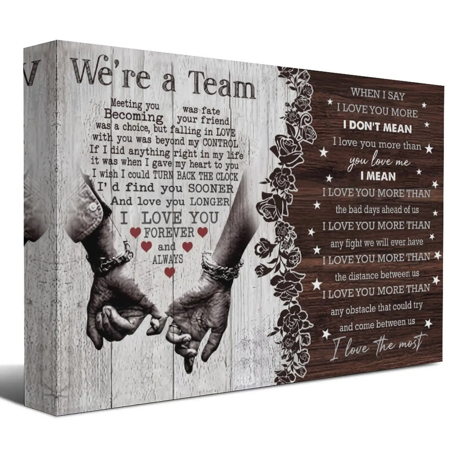 Ideal   We're A Team Couple Painting Canvas  Art Gift  Husband Wife Birthday Anniversary Couple Lover Home  Picture  Bedroom Living Room