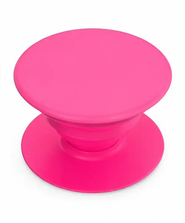 Adhesive Phone Grip & Holder – Neon Pink | Secure Comfortable Hold, Anti-Drop, Kickstand, Hot Pink Phone Accessory for iPhone, Android, iPad & Kindle