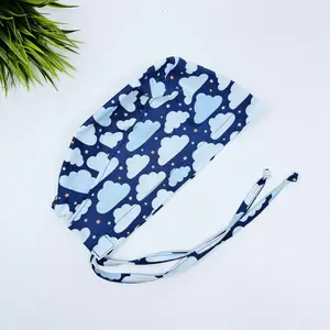 Clouds Skull tie-back style surgical scrub cap for men by Paradise Caps.