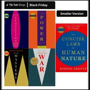 Robert Greene 5-Book Set (CONCISE EDITIONS) – Exact Copy Set | 48 Laws of Power, Art of Seduction, Mastery & More (Smaller Version)