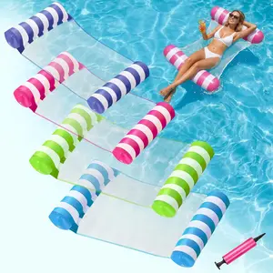 2 Pack Inflatable Pool Floats,  4-in-1 Water Hammock, Pool Floats Adult Size for Swimming Pool Party Summer Lake Water Fun