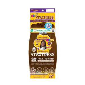 VIVATRESS Pre-Stretched Braiding Hair 3-Pack Bundle - 32" Premium Synthetic Yaki Fiber, Tangle Resistant, Ultra Lightweight, Non-Toxic & Hypoallergenic for Protective Styles