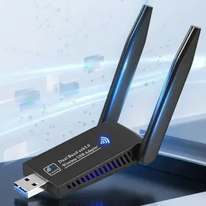 1300Mbps USB WiFi Adapter, USB Dongle for Pc, Dual Band 5GHz & 2.4GHz with High Gain Antenna, Enhanced Signal for Stable Streaming & Gaming, Compatible with Windows 11/10/8/7/XP.