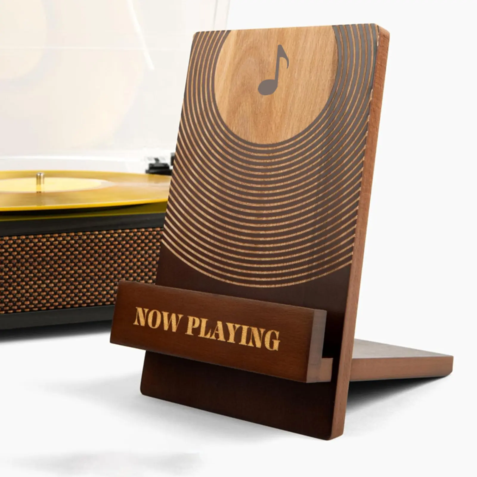 Durable Solid Wood LP Display Rack - Vintage Vinyl Record Holder, Now Playing Storage Organizer, Turntable Decor for Living Room & Music Studio, One Size, 1 Piece