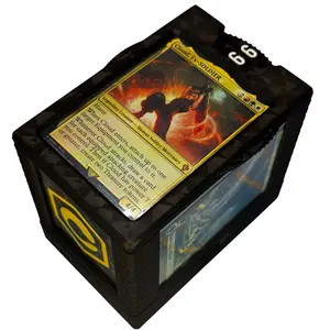 Magic Commander/EDH Deck Box with Damage Counter & Token Tray Holds 100 Cards Customizable Slots for Commander & Art Cards