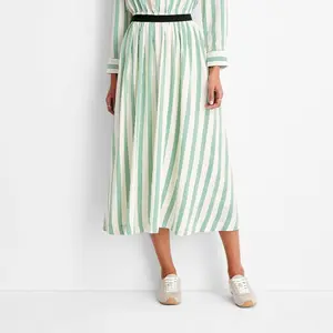 Women's High-Rise Full Lining Midi A-Line Skirt - Future Collective