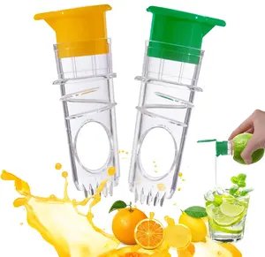Lemon Squeezer – 2-Pack Lemon-Juicer – BPA-Free Plastic Lime Juicer– Compact Juice Extractor Citrus Press with Lid – Squeeze Lime for Cocktails, Summerwins Drinks
