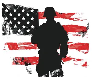 Patriotic Military Veteran Car Decal – American Flag Soldier Sticker – USA Army Support Vinyl Decal for Truck, SUV, Window, Laptop – Proud US Military Gift for Veterans & Patriotic Americans