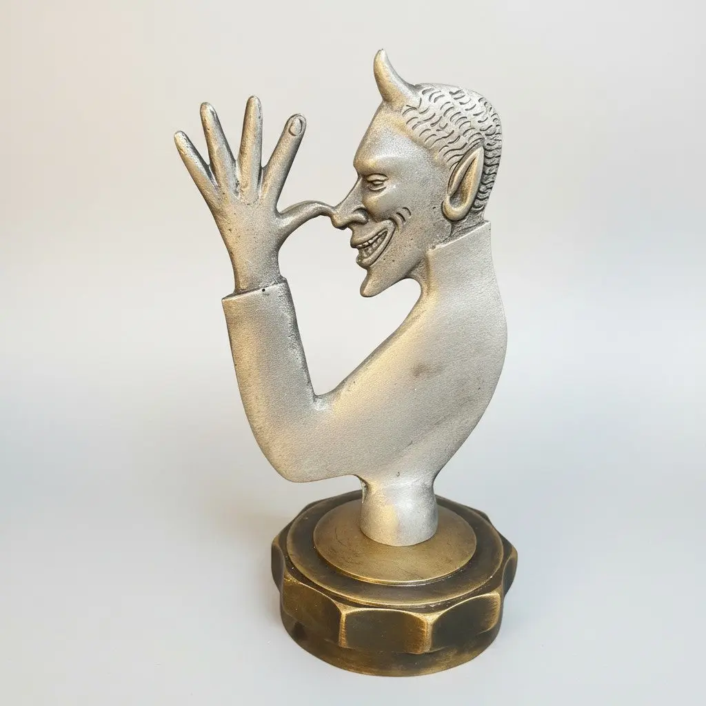 Devil Cast Iron Radiator Cap with Solid Brass Cap