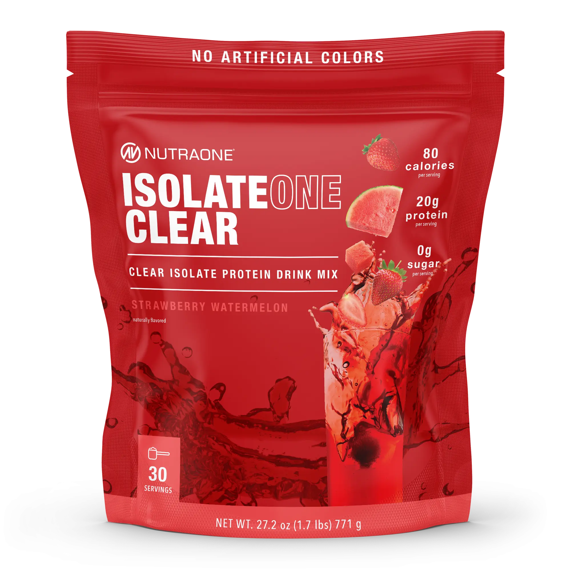 IsolateOne Clear NutraOne Clear Whey Protein Powder Drink Mix, Naturally Flavored, Clear Protein Drink, 20g of Protein, Zero Sugar Healthcare Dietary