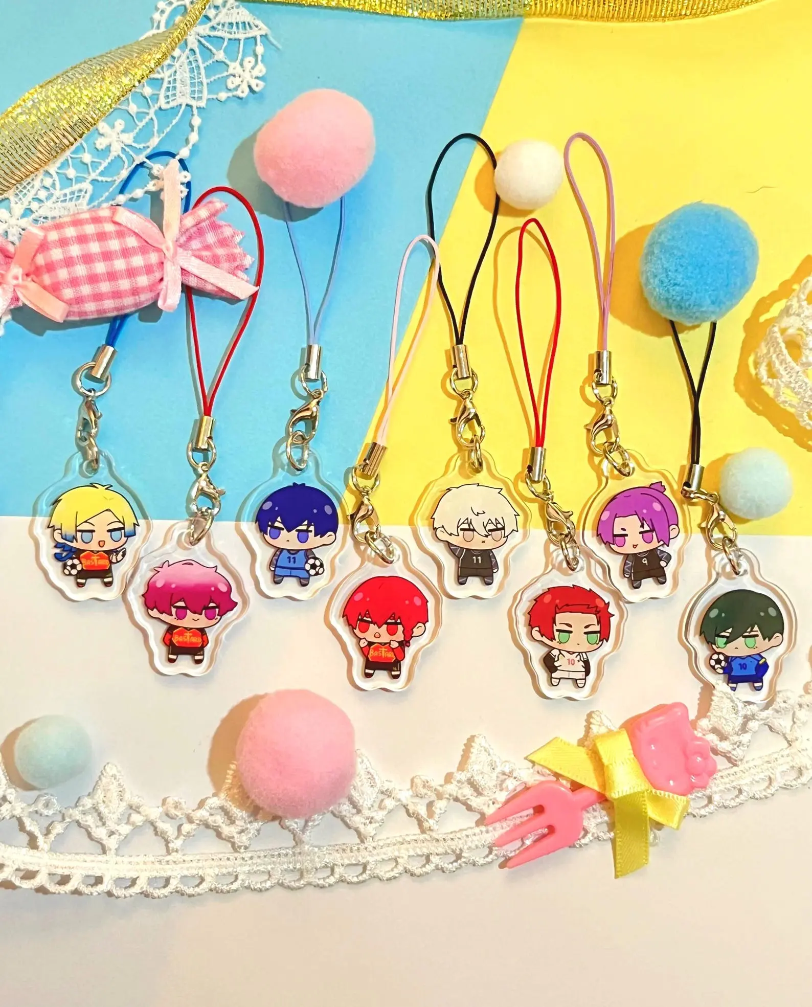 Blue lock Gummy Acrylic keychain