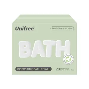 [Live Flash Sale] Unifree Disposable XL Bath Towels, Travel & Hotel & Bogo Sale, 20 Count, Individually Packed, Large Size, White Home Goods, Personal Beachtowel