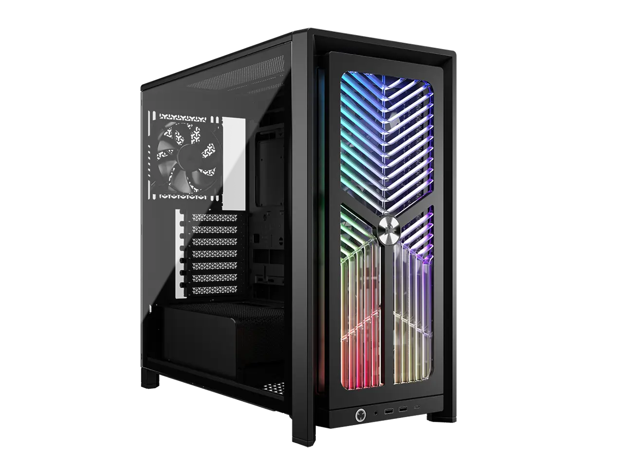 CORSAIR 4000X RS Mid-Tower PC Case, Black - Illuminated front panel RGB - 4x RS120 fans included - Supports dual 360mm radiators - ASUS BTF, MSI Project Zero - Black