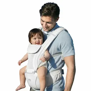 HBR Baby Carrier with Hip Seat, Air-Padded Shoulder Straps – Less Pressure, 6-in-1 Ergonomic Baby Carrier for Newborn to Toddler, Forward-Facing, Hands-Free, Up to 45 lbs, 47 in
