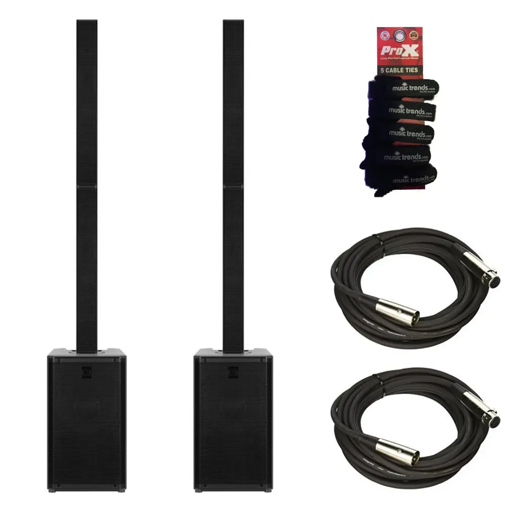 2x RCF EVOX J11 Active 3500w 12" Three-way Column Arrays + XLR Cables