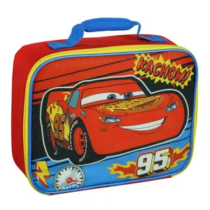 Disney Cars Lunch Box Racing Lightning McQueen Kachow Insulated Tote Bag 10"