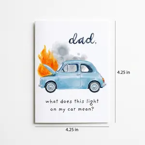 Dad what does this light on my car mean greeting card, Funny father’s day card, dad joke gifts from daughter