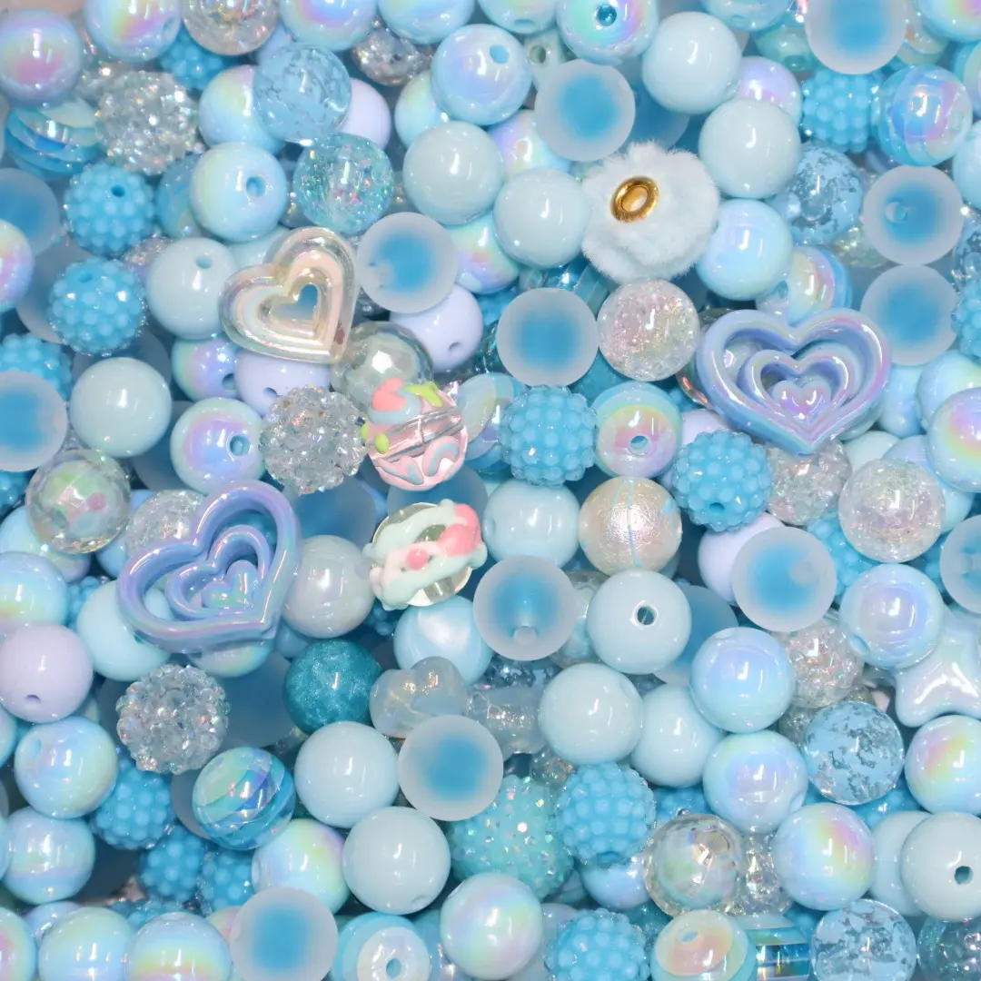 MEDIUM (300ml) - Beading Kit with Vibrant Acrylic Beads for Pens, Keychains and Crafts - Assorted Shapes