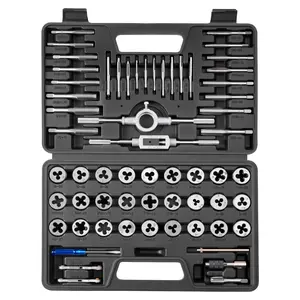 【DealsForYouDays】VEVOR 60-Piece Tap and Die Hardware Tools Set, with Metric (M3-M12) & SAE (#4-1/2") Coarse/Fine Threads, Wrench, Carrying Case & Full Accessories for Threading, Rethreading | Father's Day Gift