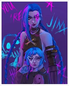 Jinx & Vi Aesthetic Poster Canvas Prints Arcane Anime Poster Cinema Dormitory Bedroom Aesthetic Poster